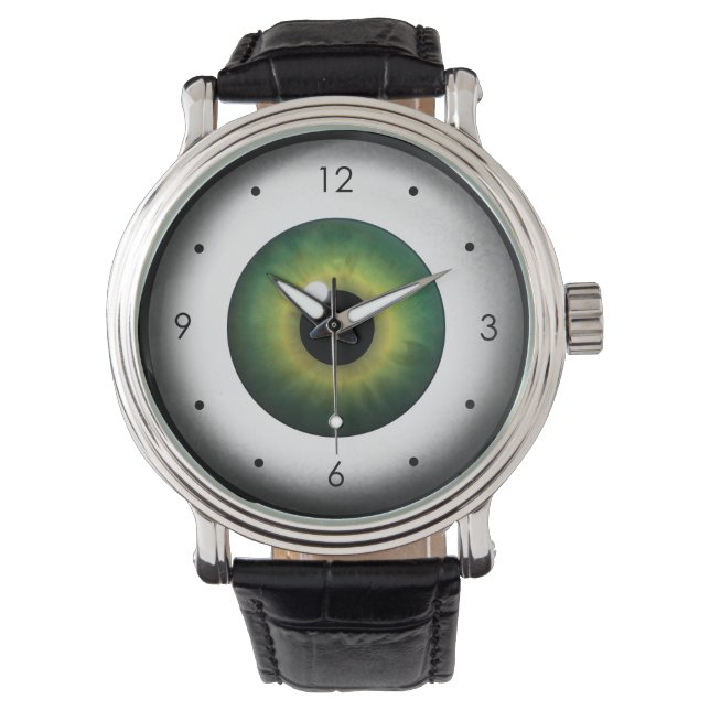 Weird Cool Green Eye Eyeball Custom Wrist Watch (Front)