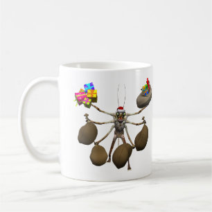 Weird Creeper Santa Claus With Full Hands Coffee Mug