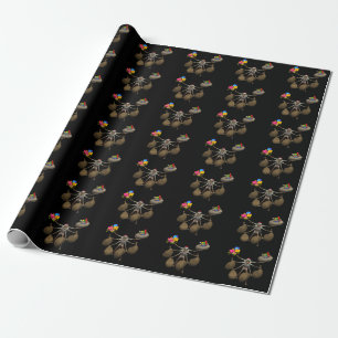Weird Creeper Santa Claus With Full Hands Wrapping Paper