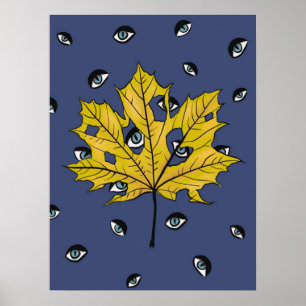 Weird Creepy Halloween Botanical Art Poster