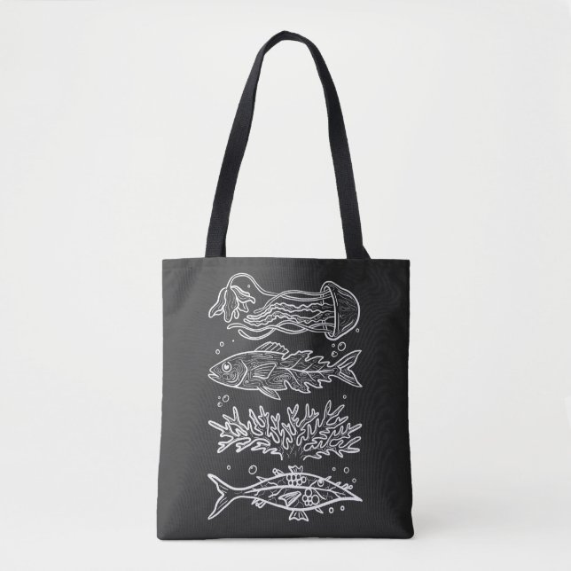 Weird Deep Sea Fish Tote Bag (Front)
