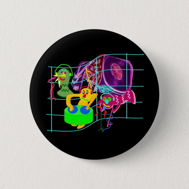 Weird DJ's Party 6 Cm Round Badge (Front)