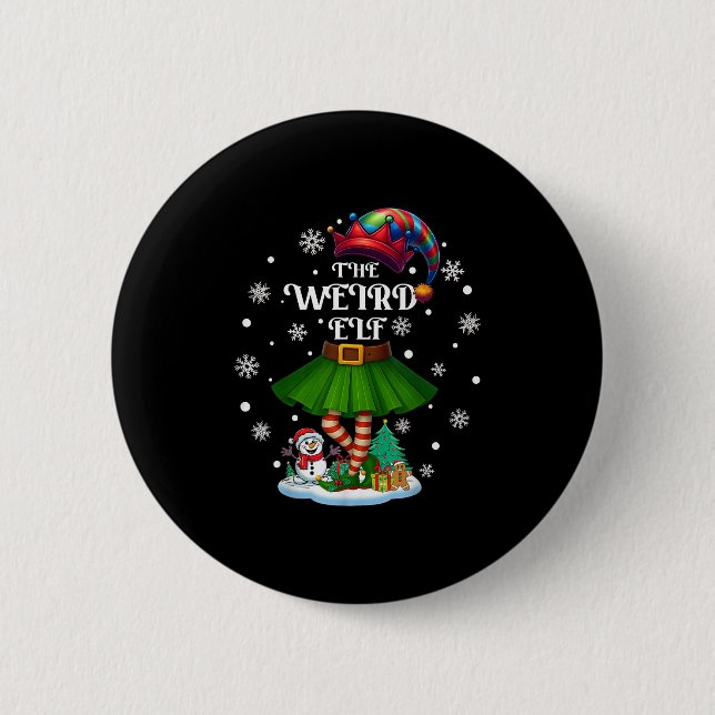 Weird Elf Squad Xmas Women Girls Mom Christmas Fam 6 Cm Round Badge (Front)