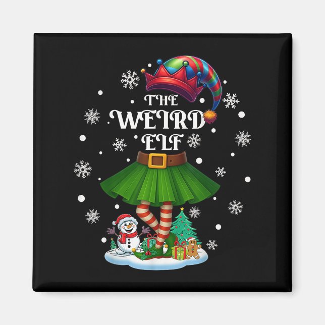 Weird Elf Squad Xmas Women Girls Mom Christmas Fam Magnet (Front)