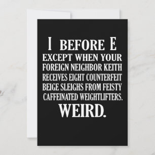 Weird English Language Teacher Grammar Teach Thank You Card