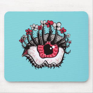 Weird Eye Melt Creepy Psycho Psychedelic Art Mouse Pad