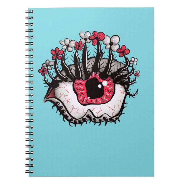 Weird Eye Melt Creepy Psycho Psychedelic Art Notebook (Front)