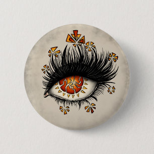 Weird Eye Of Lava Digital Art 6 Cm Round Badge