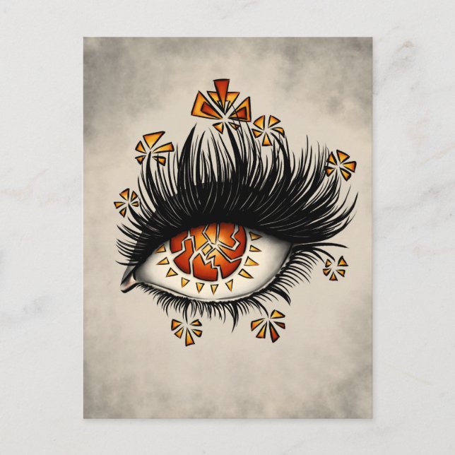 Weird Eye Of Lava Digital Dark Art Postcard (Front)