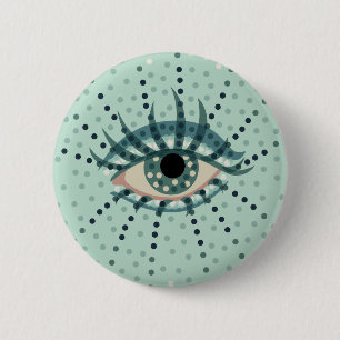 Weird Eye With Dots Abstract Psychedelic Art 6 Cm Round Badge