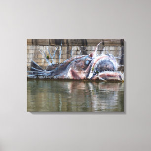 Weird Fantasy Anglerfish Graffiti Canvas Print