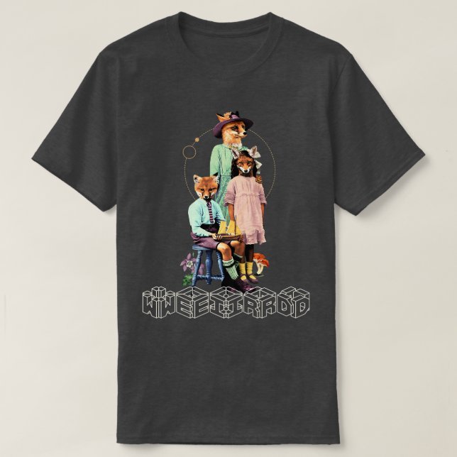 Weird funny artful fox design Premium T-Shirt (Design Front)