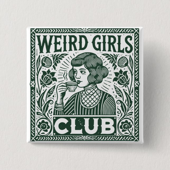 Weird Girls Club  15 Cm Square Badge (Front)