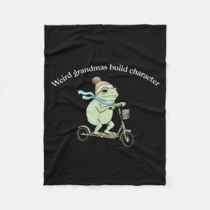 Weird Grandmas Build Character Funny Frog S Fleece Blanket