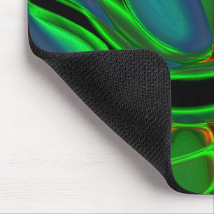 Weird green red cutouts with a some metallic sheen mouse pad