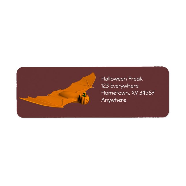 Weird Halloween Bat Return Address Label (Front)