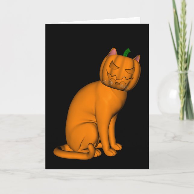 Weird Halloween Cat Card (Front)