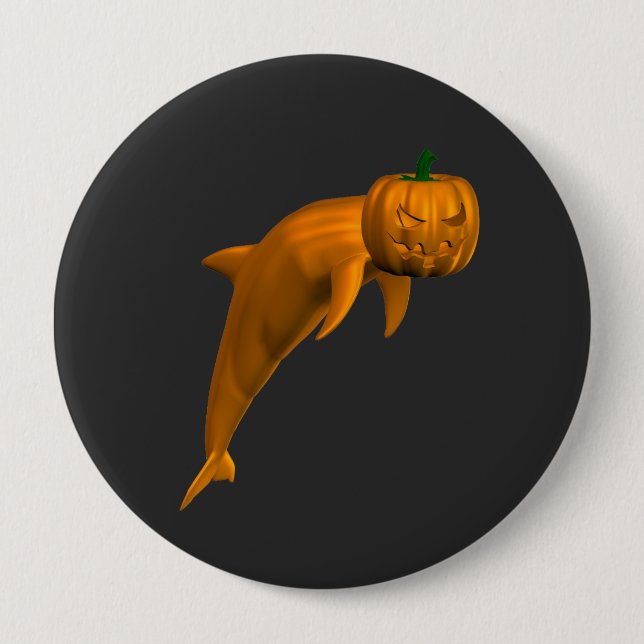 Weird Halloween Dolphin 10 Cm Round Badge (Front)