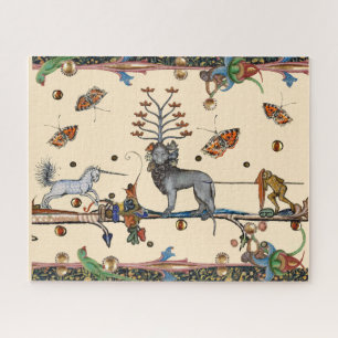 WEIRD MEDIEVAL BESTIARY,APOCALIYPTIC BEAST,UNICORN JIGSAW PUZZLE