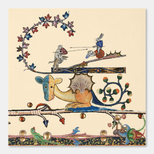 WEIRD MEDIEVAL BESTIARY Dog, Killer Rabbit,Dragon  Wallpaper