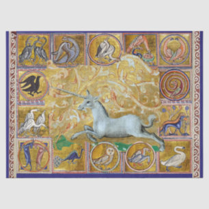 WEIRD MEDIEVAL BESTIARY,UNICORN RUN,FOREST ANIMALS TISSUE PAPER