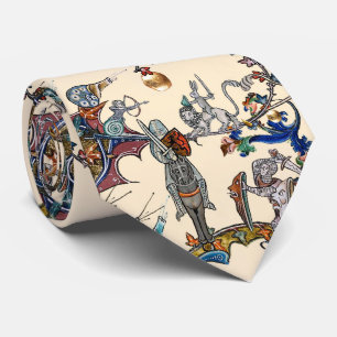 WEIRD MEDIEVAL BESTIARY WAR, KNIGHTS,GIANT SNAILS  TIE