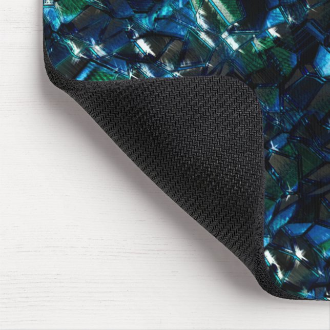 Weird mosaic over dark background and hazy sparkle mouse pad (Corner)