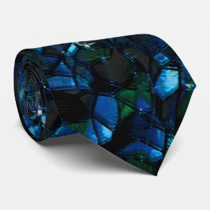 Weird mosaic over dark background and hazy sparkle tie
