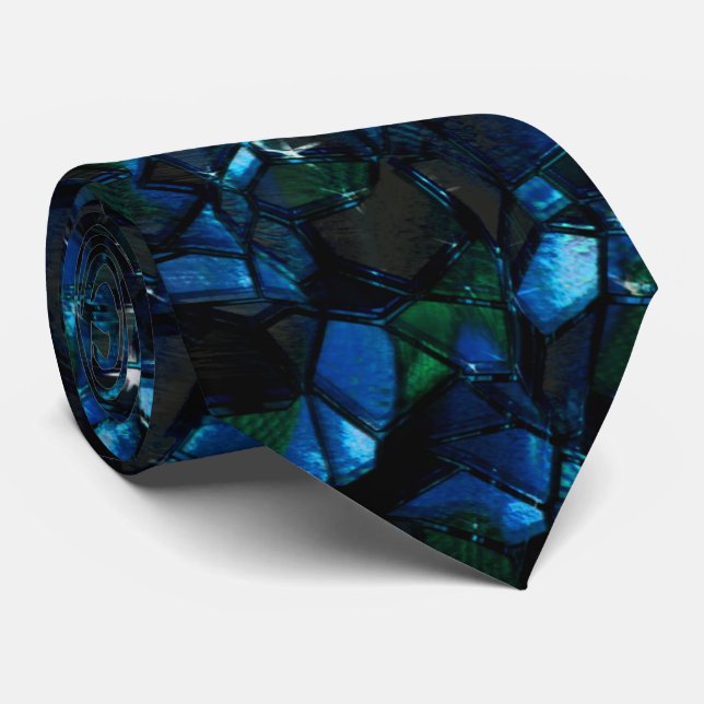 Weird mosaic over dark background and hazy sparkle tie (Rolled)