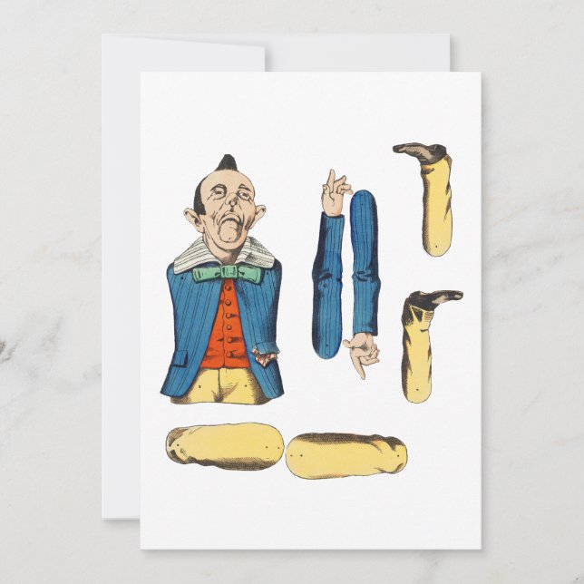 weird old man paper doll cut out card (Front)