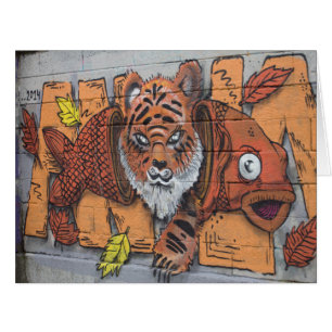Weird Orange Tiger Fish Graffiti