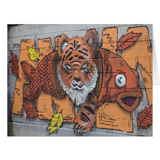 Weird Orange Tiger Fish Graffiti (Front Horizontal)