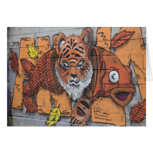 Weird Orange Tiger Fish Graffiti