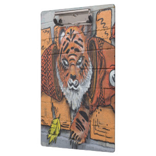 Weird Orange Tiger Fish Graffiti Clipboard
