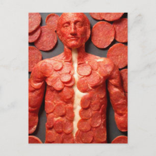Weird Pepperoni Man Postcard
