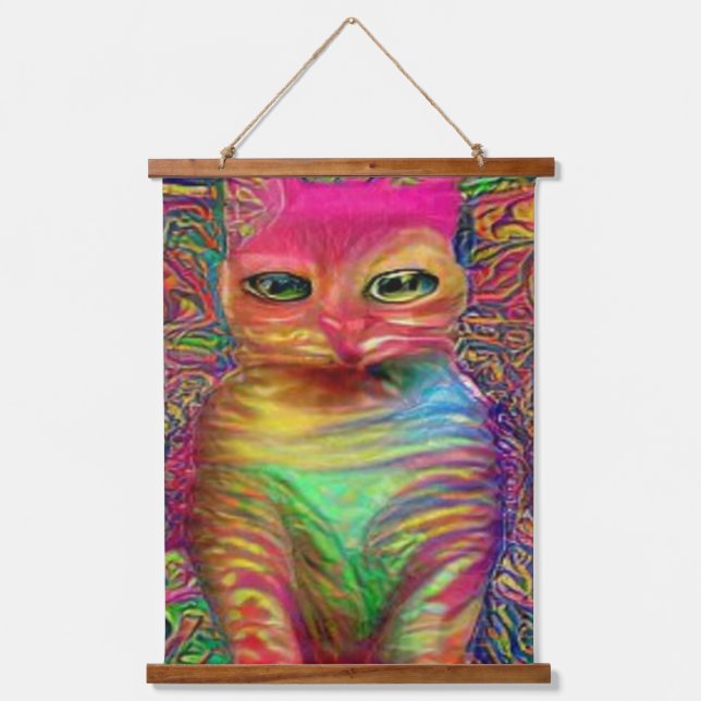 weird psychedelic kool katz 13 hanging tapestry (Front)