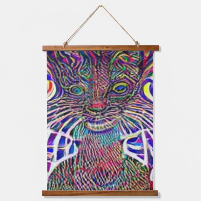 weird psychedelic kool katz 33 hanging tapestry (Front)