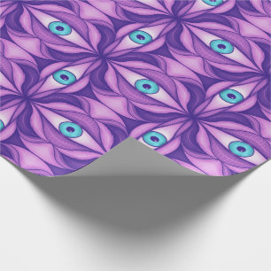 Weird Purple Eyes Pattern Wrapping Paper