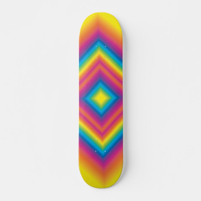 Weird Rainbow Square Skateboard (Front)