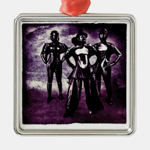 Weird Robot Dancer Models In Purple Metal Ornament
