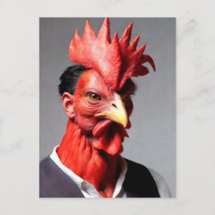 Weird Rooster Dude Postcard