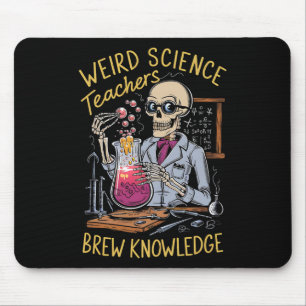 Weird Science Skeleton Halloween Teachers Brew Kno Mouse Pad