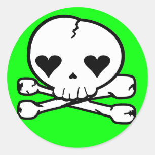 Weird Skull Goth Kawaii Style Classic Round Sticker