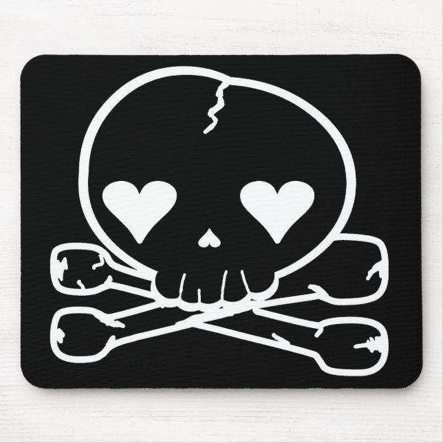 Weird Skull Goth Kawaii Style Mouse Pad (Front)