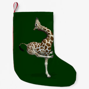 Weird Sportive Giraffe Small Christmas Stocking