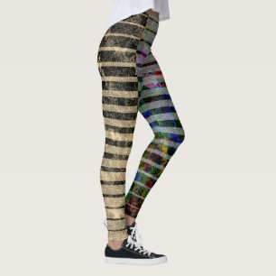 Weird stripes and colourful scratches, side detail leggings