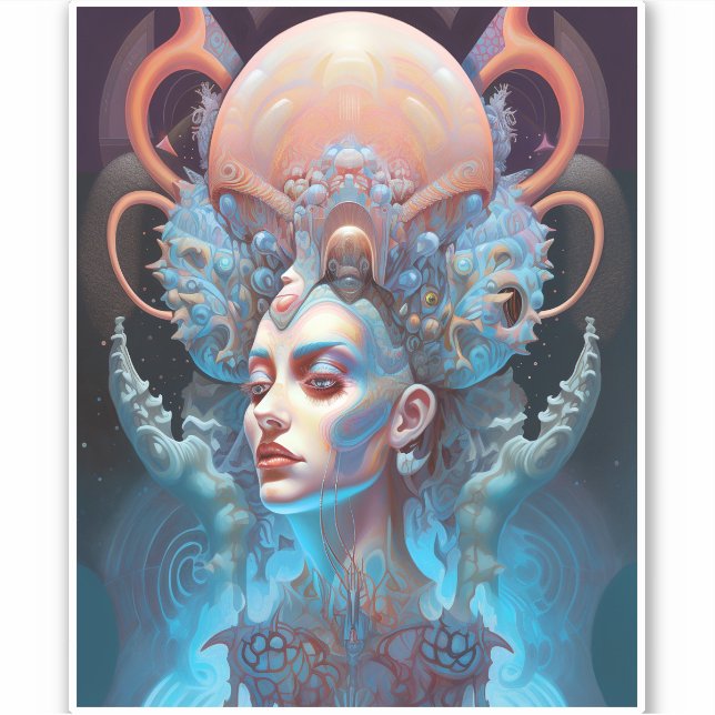 Weird Surreal Alien Woman Art (Front)