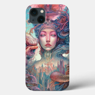 Weird Surreal Alien Woman Art iPhone 13 Case