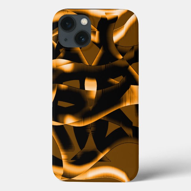 Weird tangle of burnt ribbons, black and orange Case-Mate iPhone case (Back)