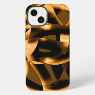 Weird tangle of burnt ribbons, black and orange iPhone 13 case